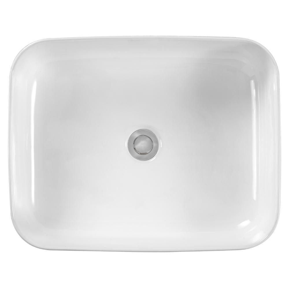 Cuba Pia De Apoio Retangular Para Banheiro/lavabo 50x39cm Cannes Zagonel Louças - Sem Deck - Branco - 4