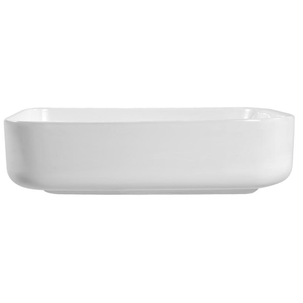 Cuba Pia De Apoio Retangular Para Banheiro/lavabo 50x39cm Cannes Zagonel Louças - Sem Deck - Branco - 5