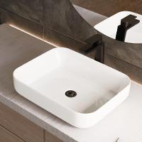 Cuba Pia De Apoio Retangular Para Banheiro/lavabo 50x39cm Cannes Zagonel Louças - Sem Deck - Branco - 2