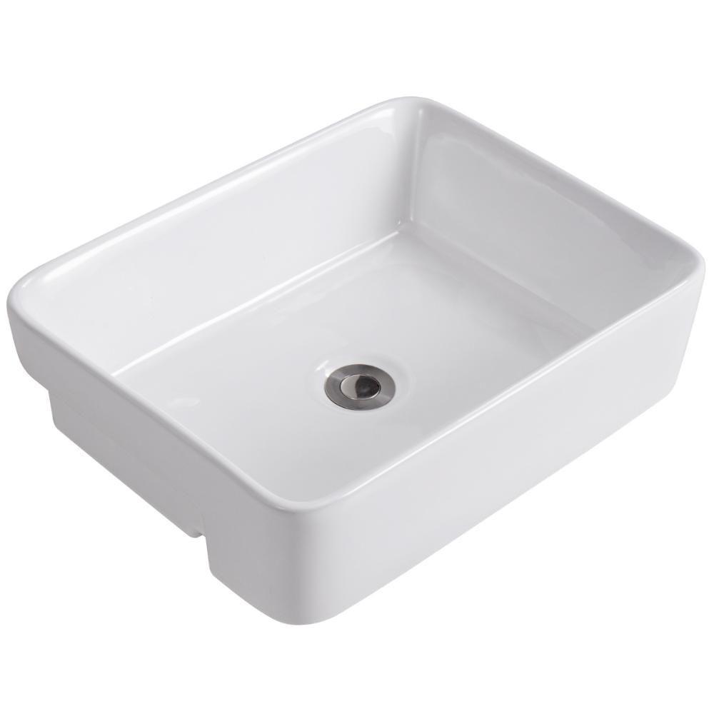 Cuba Pia Semi Encaixe Retangular Para Banheiro/lavabo 48x37cm Lume Zagonel Louças - Sem Deck - Branco - 1