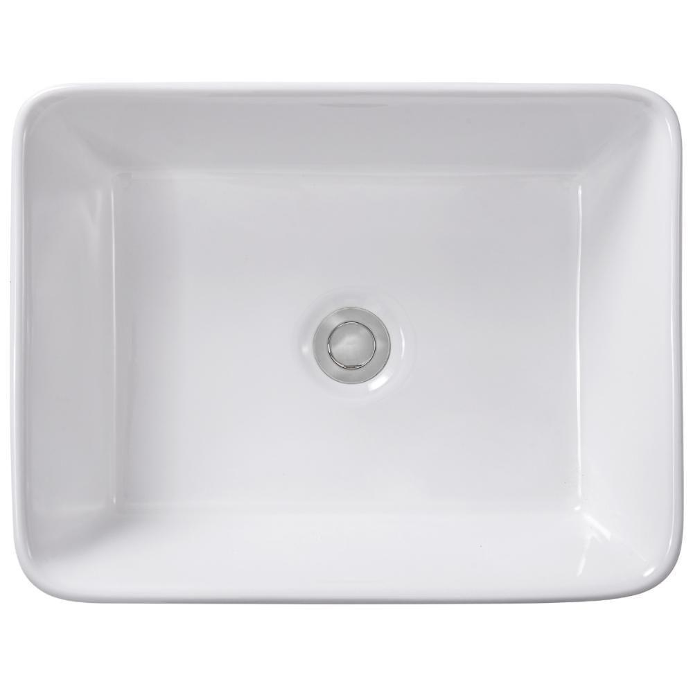 Cuba Pia Semi Encaixe Retangular Para Banheiro/lavabo 48x37cm Lume Zagonel Louças - Sem Deck - Branco - 4