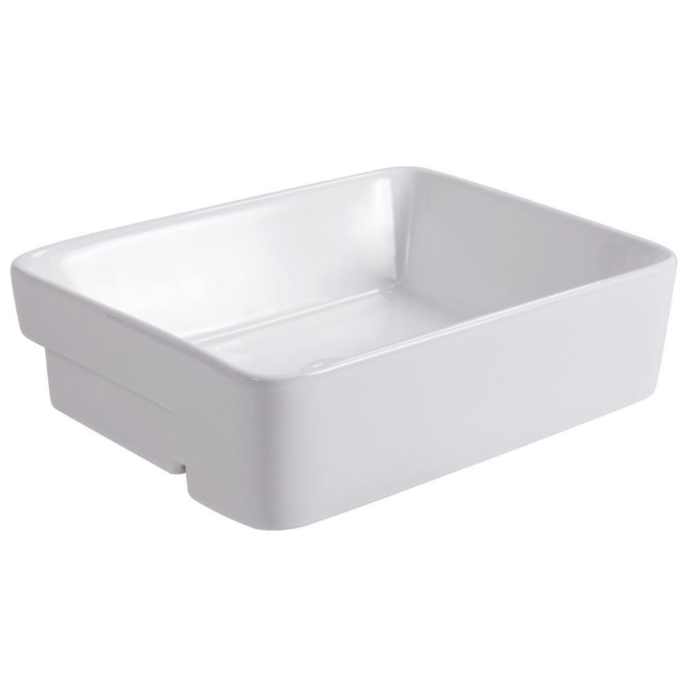 Cuba Pia Semi Encaixe Retangular Para Banheiro/lavabo 48x37cm Lume Zagonel Louças - Sem Deck - Branco - 5