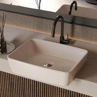 Cuba Pia Semi Encaixe Retangular Para Banheiro/lavabo 48x37cm Lume Zagonel Louças - Sem Deck - Branco - 2