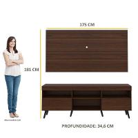 Rack Retrô Com Painel Para Tv Até 65´´ Flórida Fg3133 Madeirado/preto