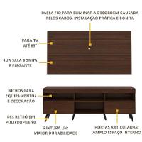 Rack Retrô Com Painel Para Tv Até 65´´ Flórida Fg3133 Madeirado/preto - 7
