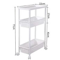 Carrinho Organizador 3 Prateleiras Rack Multiuso Varanda Banheiro Brinquedos Quarto Estante Branco - 8