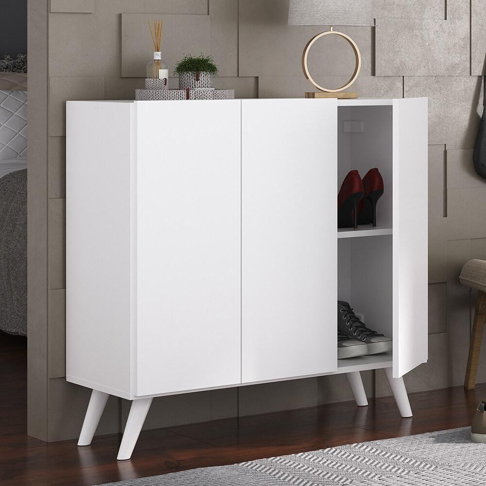 Sapateira Retrô 3 Portas Nina Mp6018 Branca - 1