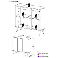 Sapateira Retrô 3 Portas Nina Mp6018 Branca