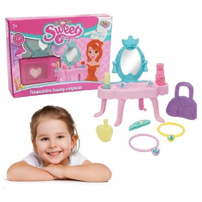 Penteadeira Infantil Princesa Com Espelho Acessorios Brinquedo Rosa Menina