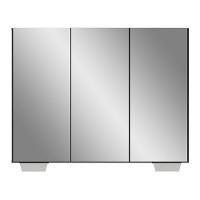 Sapateira Com Espelho 3 Portas Nina Multimóveis V6023 Preta/Branca Preto/Branco - 2