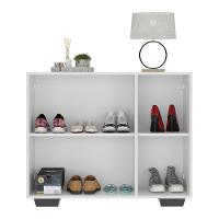 Sapateira Com Espelho 3 Portas Nina Mp6023 Branca Preta - 3