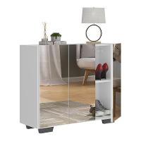 Sapateira Com Espelho 3 Portas Nina Mp6023 Branca Preta - 6