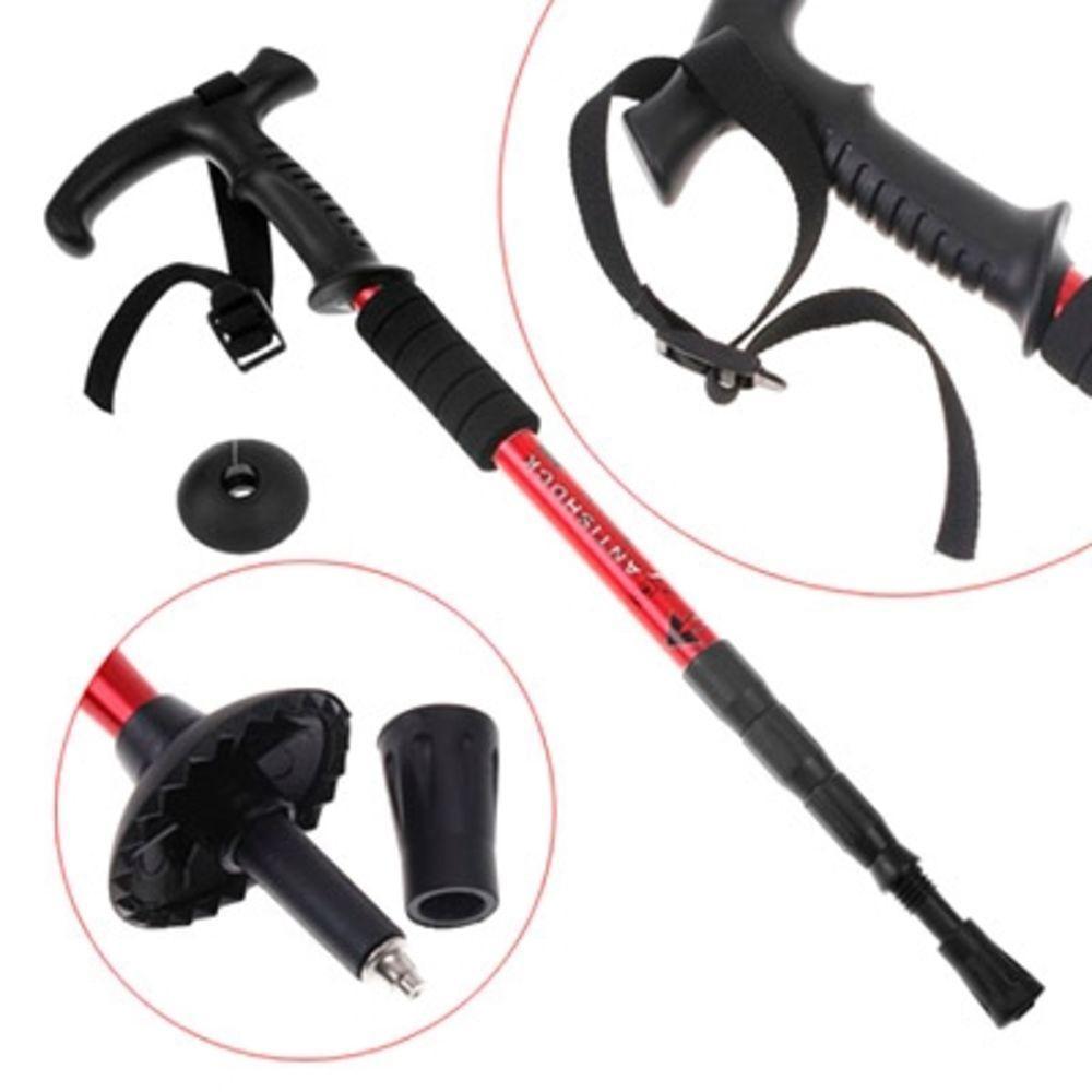 Bengala Retratil Bastao Idoso Caminhada Trilha Ajustavel Aluminio 110cm Multifuncional Escalada Pratica - 2