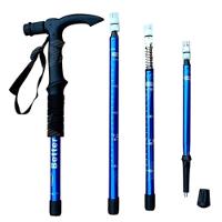 Bengala Retratil Bastao Idoso Caminhada Trilha Ajustavel Aluminio 110cm Multifuncional Escalada Pratica - 4