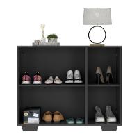 Sapateira Com Espelho 3 Portas Nina Multimóveis V6023 Preta Preto - 3