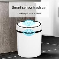 Lixeira Automatica Branca Grande 12 Litros Sensor Inteligente Cozinha Banheiro Inox Cesto Lixo