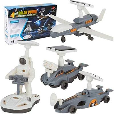 Kit Robo Solar 4 Em 1 Exploracao Lunar Robotica Educativo Astronauta Aviao Geek Crianca Brinquedo Montar
