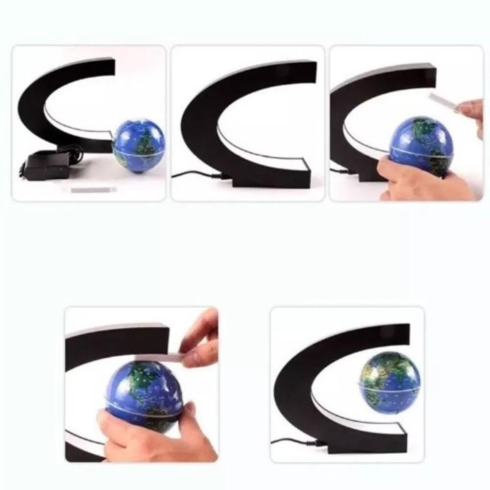 Globo Terrestre Led Magnetico Giratorio Flutuante Levitacao Anti Gravidade Luminaria Com Base Decoração - 6