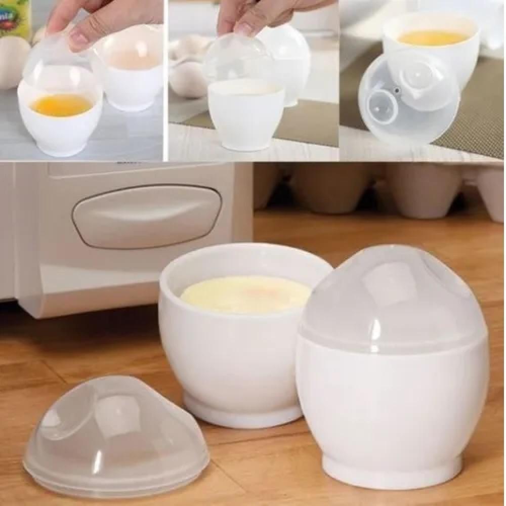 Kit 2 Forma Cozinhar Ovos Microondas Pote Recipiente Omelete Facil Vapor Fitness Pote Egg Cozinha Saudavel Rapida - 6