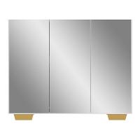 Sapateira Com Espelho 3 Portas Nina Multimóveis V6023 Branca/Natural Branco/Natural - 2