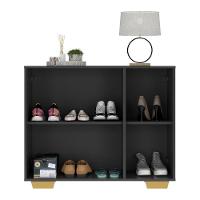 Sapateira Com Espelho 3 Portas Nina Mp6023 Preta Natural - 3