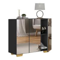 Sapateira Com Espelho 3 Portas Nina Mp6023 Preta Natural - 6