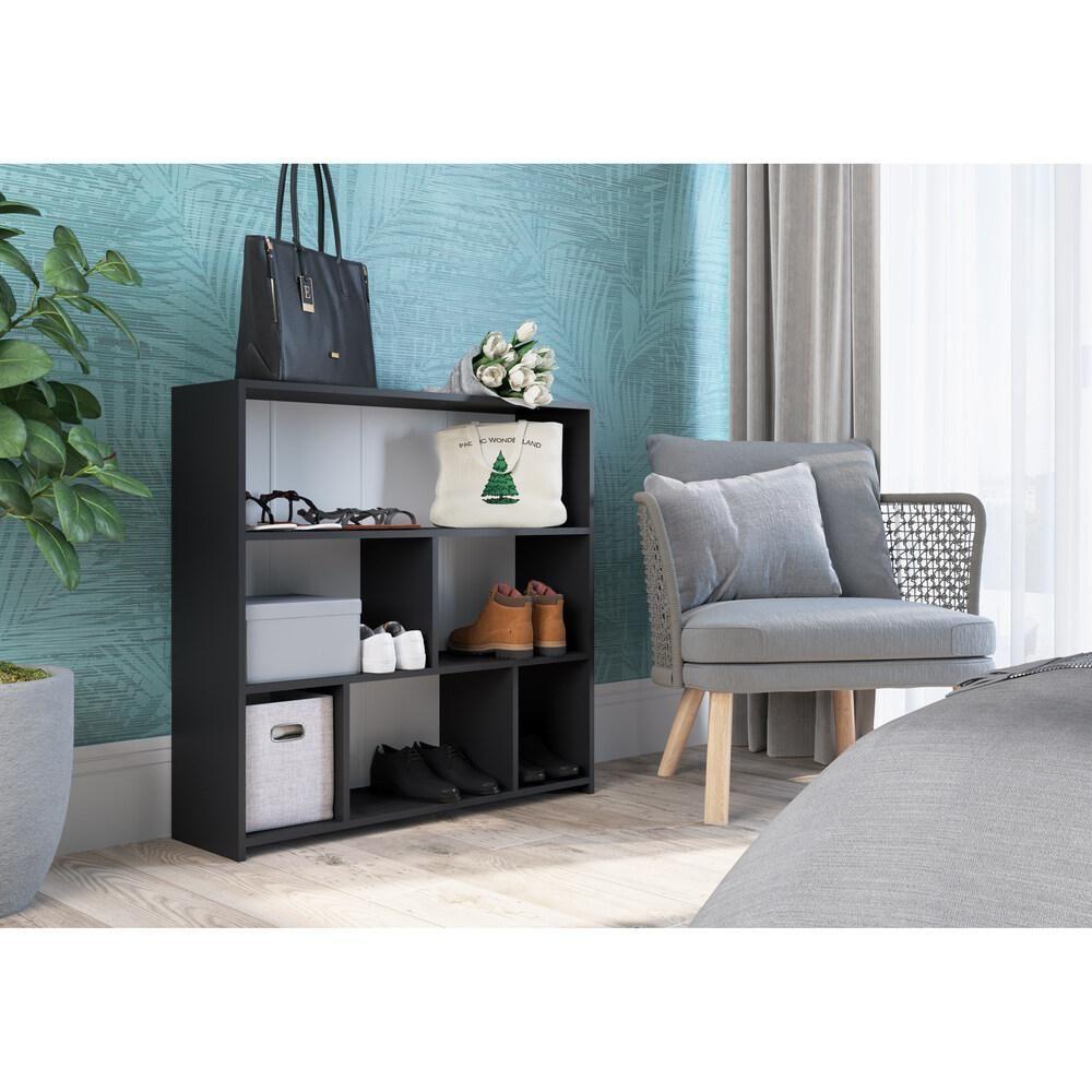 Sapateira Com 6 Nichos Multimóveis Cr35103 Preta Preto - 3