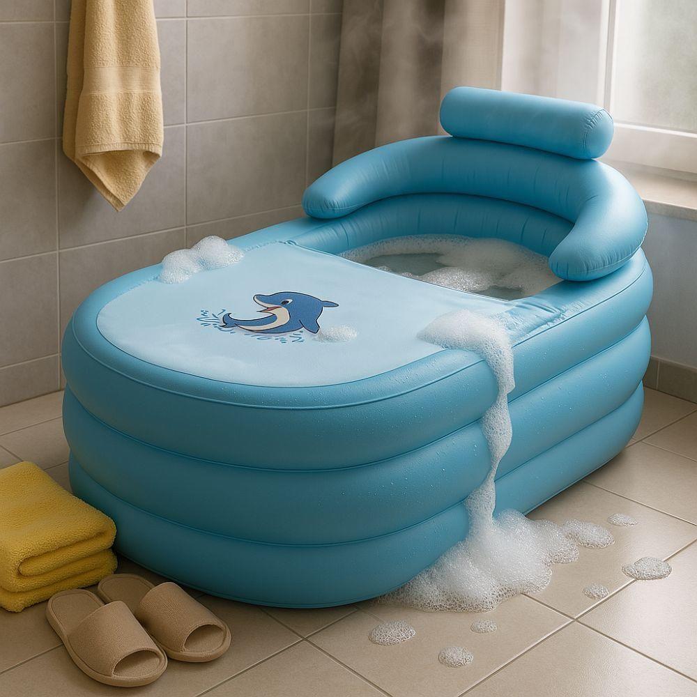 Banheira Inflavel Portatil Spa Termica Banho Gelo Encosto Adulto Infantil Ofuro Pvc Luxo Relaxante Quente Frio - 2