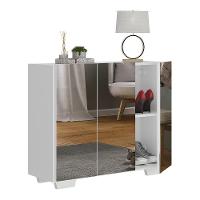 Sapateira Com Espelho 3 Portas Nina Multimóveis V6023 Branca Branco - 1