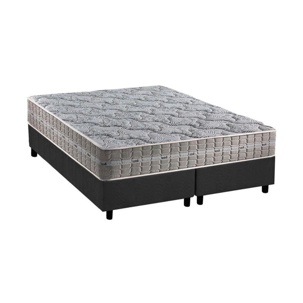 Cama Box Queen: Colchão Molas Masterpocket Ensacadas Royal + Base Crc Suede Gray (158x198) - 1