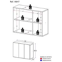Sapateira 3 Portas Suspensa Nina Multimóveis V6017 Branca Branco