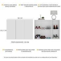 Sapateira 3 Portas Suspensa Nina Multimóveis V6017 Branca Branco - 5