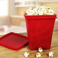 Pipoqueira Microondas Silicone Balde Pipoca Sem Oleo Saudavel Com Tampa Panela Pop Corn Refratario Luxo