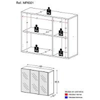 Sapateira 3 Portas Com Espelho Suspensa Nina Mp6021 Preta - 5