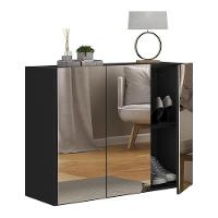 Sapateira 3 Portas Com Espelho Suspensa Nina Mp6021 Preta - 7