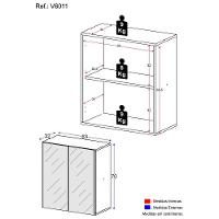 Sapateira 2 Portas Suspensa Com Espelho Nina Multimóveis V6011 Preta Preto