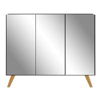 Aparador 3 Portas Com Espelho Retrô Mp1013 Preto/Natural - 6