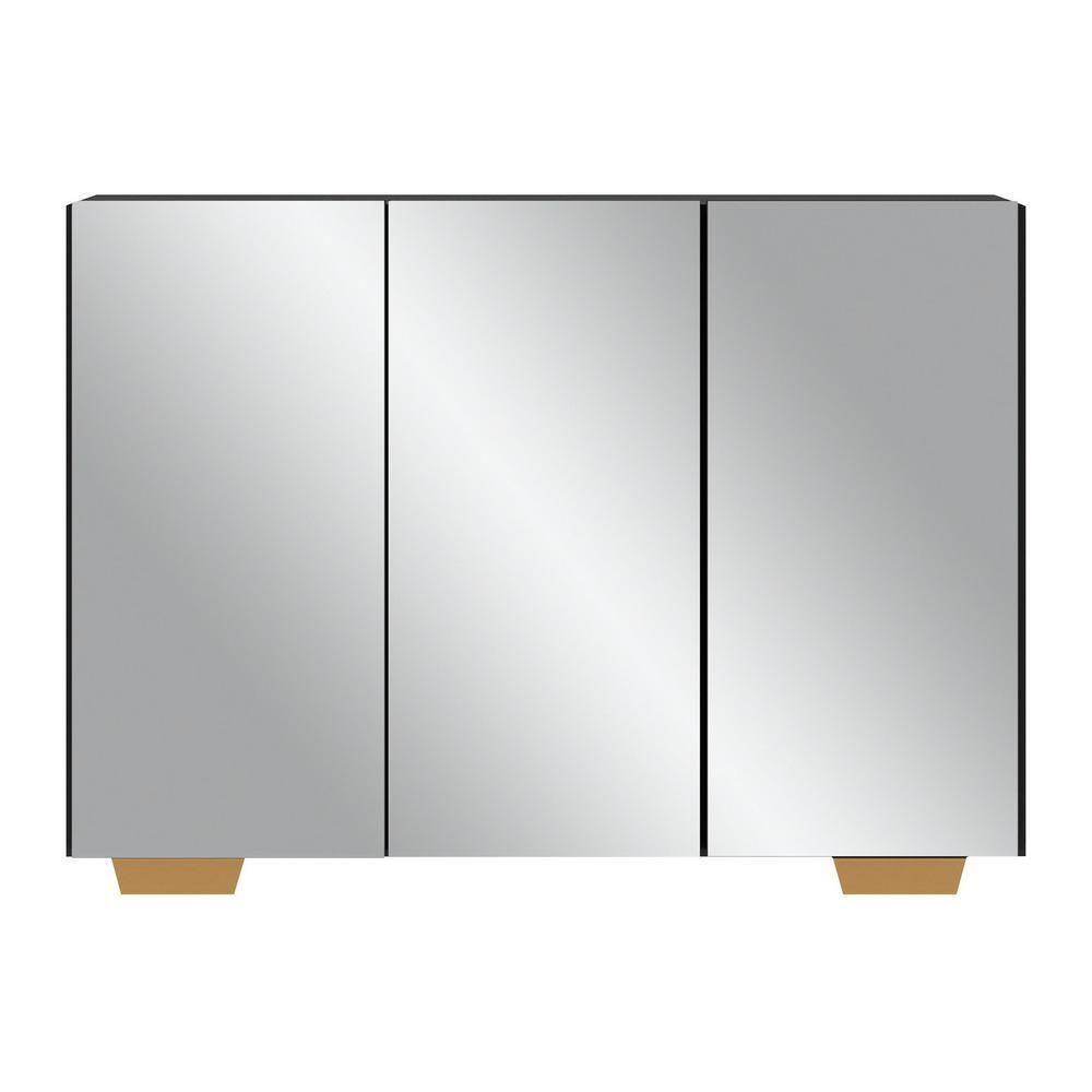 Aparador 3 Portas Com Espelho Mp1014 Preto/Natural - 6