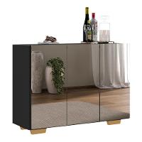 Aparador 3 Portas Com Espelho Mp1014 Preto/Natural - 2