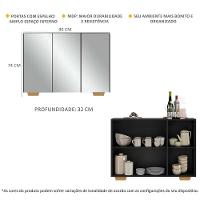 Aparador 3 Portas Com Espelho Mp1014 Preto/Natural - 3