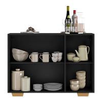 Aparador 3 Portas Com Espelho Mp1014 Preto/Natural - 5