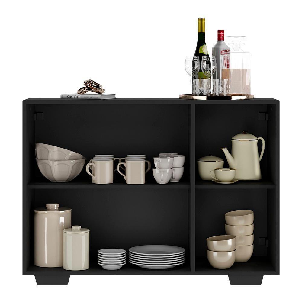 Aparador 3 Portas Com Espelho Mp1014 Preto - 5