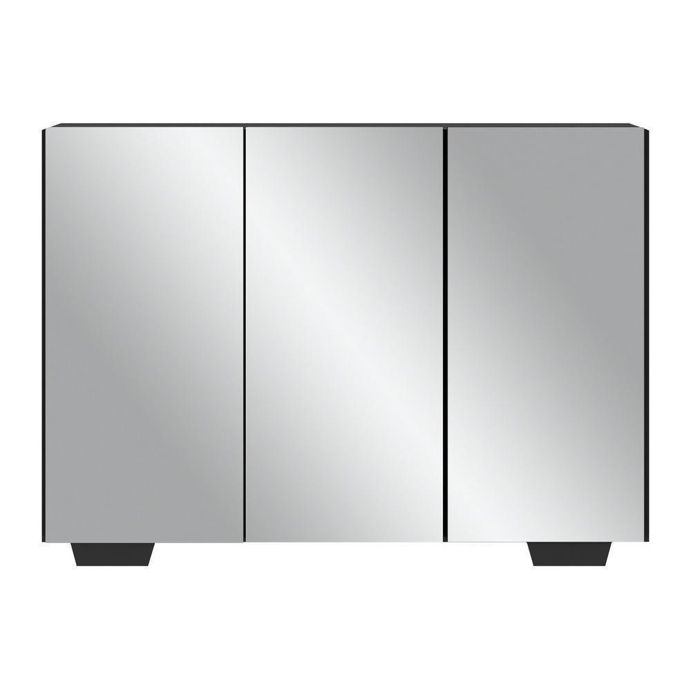 Aparador 3 Portas Com Espelho Mp1014 Preto - 6