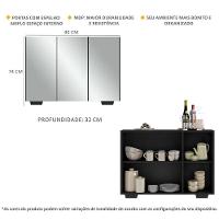 Aparador 3 Portas Com Espelho Mp1014 Preto - 3