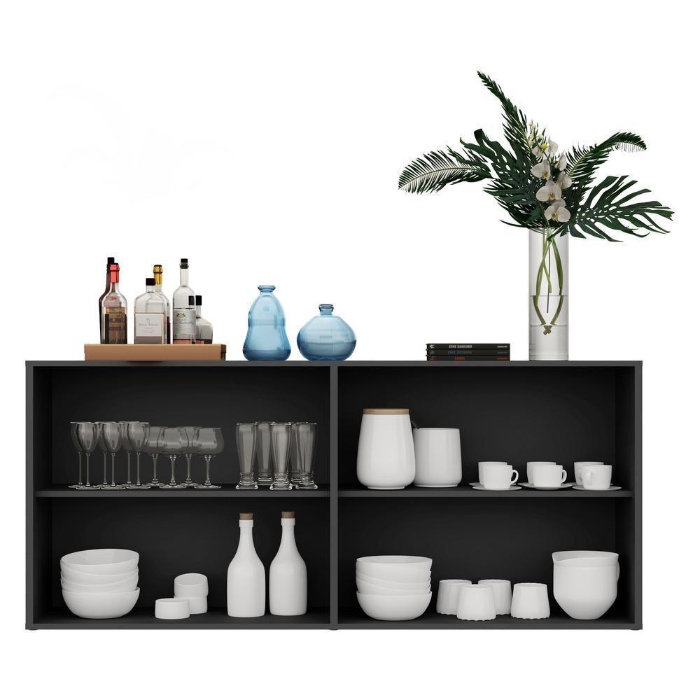 Aparador Buffet 4 Portas Com Espelho Vegas Multimóveis V3561 Preto Preto - 4