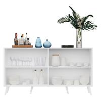 Aparador Buffet 4 Portas Com Espelho Retrô Vegas Multimóveis V3562 Branco Branco