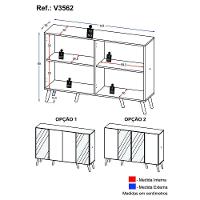 Aparador Buffet 4 Portas Com Espelho Retrô Vegas Multimóveis V3562 Branco Branco - 5