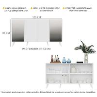 Aparador Buffet 4 Portas Com Espelho Retrô Vegas Multimóveis V3562 Branco Branco - 6