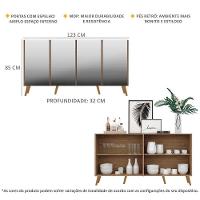Aparador Buffet 4 Portas Com Espelho Retrô Vegas Multimóveis V3559 Rustic/natural Rustic/natural - 6