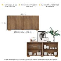 Aparador Buffet 4 Portas com Pés Quadrados Rustic/natural - 3
